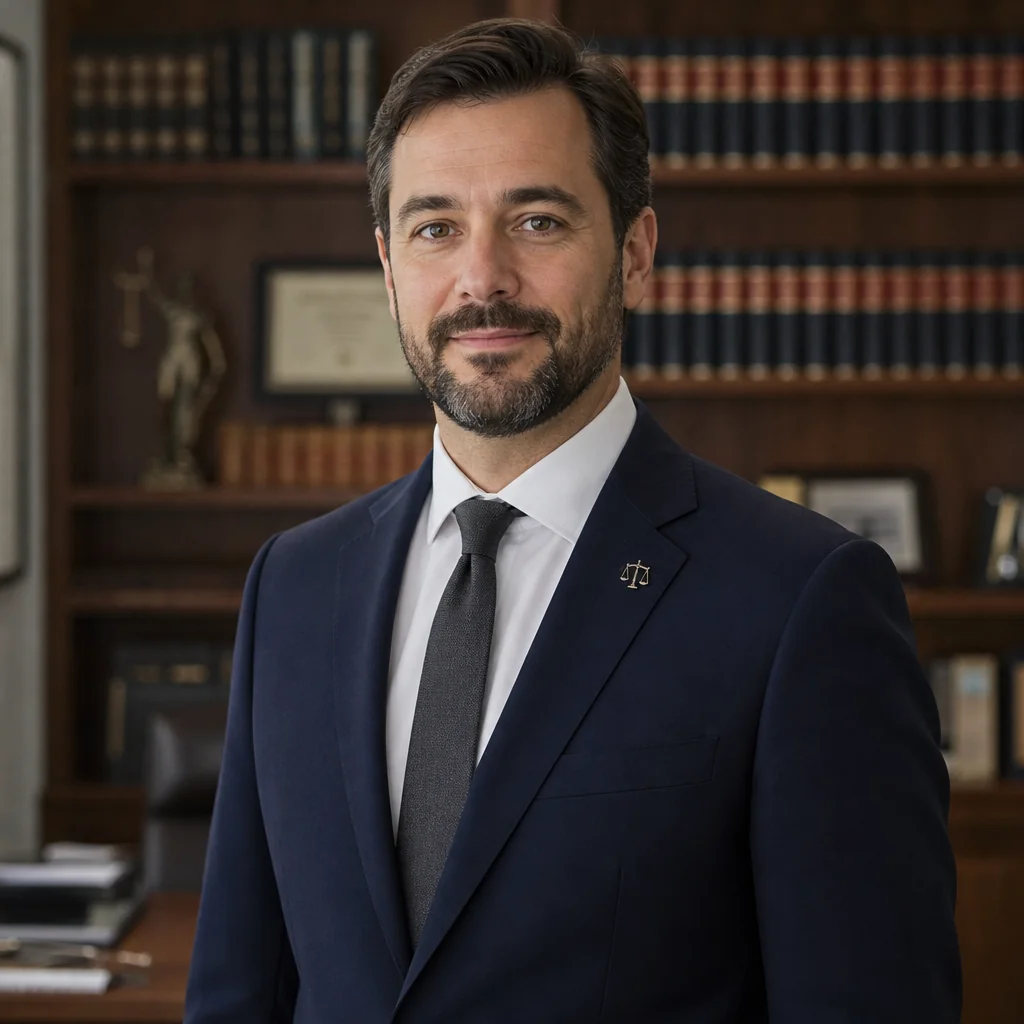 Portrait of David, a lawyer in a professional office