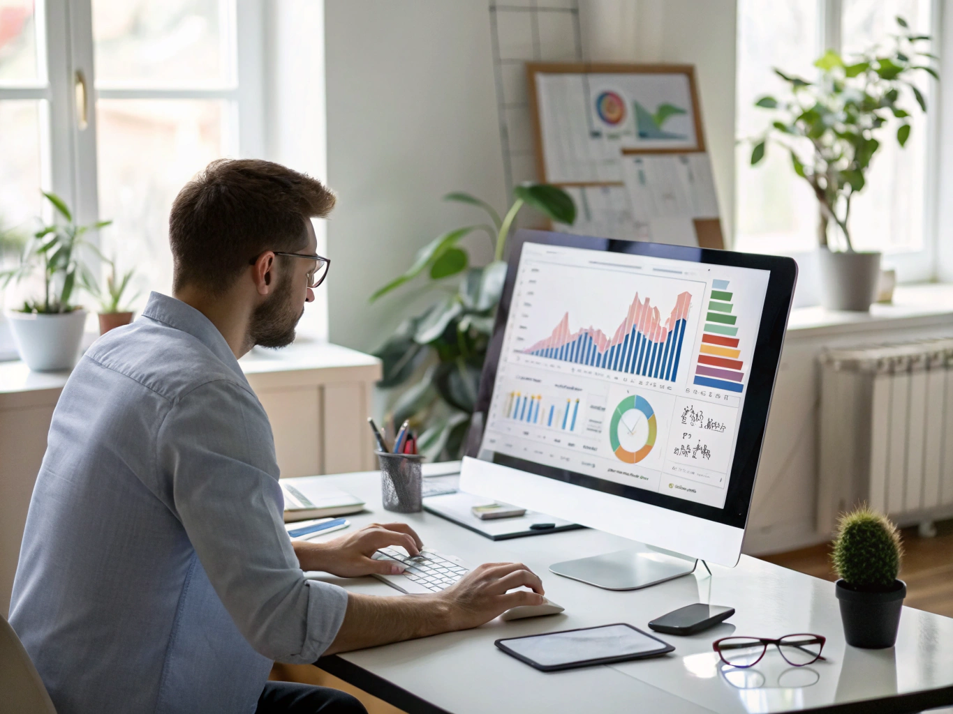 Data dashboard showing marketing growth metrics
