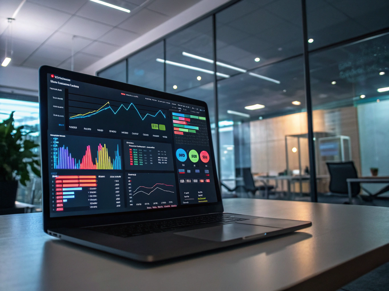 Digital marketing dashboard showing analytics and social media growth