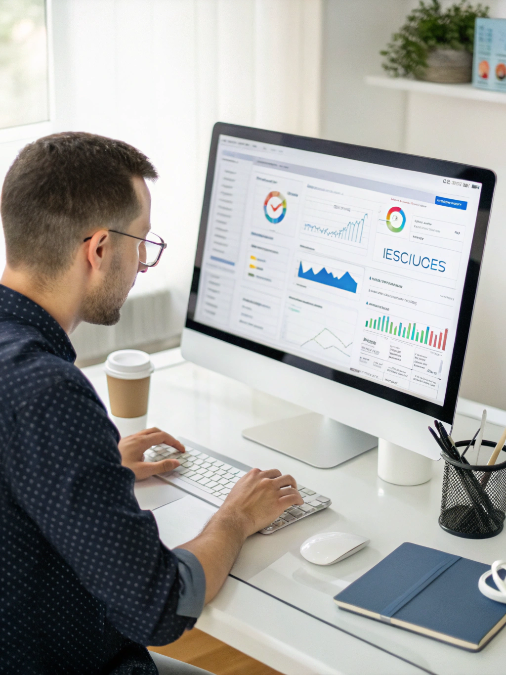Digital marketing strategist reviewing search analytics with a client